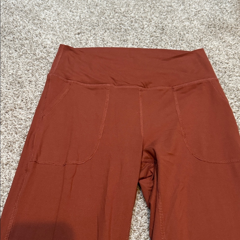Rust Flared Yoga Pants - Picture 2 of 6